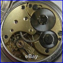 Omega Pocket watch open face silver case enamel dial 49 mm. In diameter