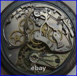 Omega chronograph Pocket watch open face gun case 53,5 mm. In diameter