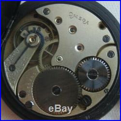 Omega pocket watch gun hunter case 51 mm. In diameter enamel dial