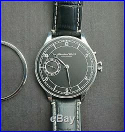One-Off Watch Antique 1910s IWC Pocket Watch Movement in Custom 46mm Steel Case
