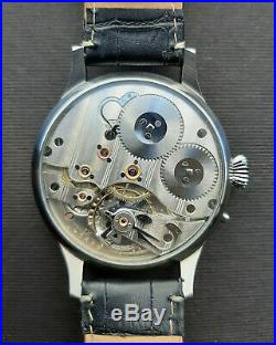One-Off Watch Antique 1910s IWC Pocket Watch Movement in Custom 46mm Steel Case