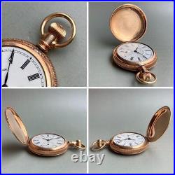 Operation product Waltham antique pocket watch manual winding hunter case