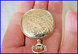 Ornate Ladies Gold Filled Pocket Watch Hunter Case Antique NEEDS REPAIR