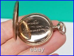 Ornate Ladies Gold Filled Pocket Watch Hunter Case Antique NEEDS REPAIR