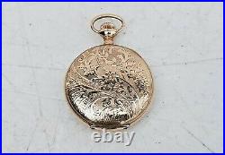 Ornate Ladies Gold Filled Pocket Watch Hunter Case Antique NEEDS REPAIR