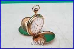 Ornate Ladies Gold Filled Pocket Watch Hunter Case Antique NEEDS REPAIR