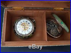 Ottoman Turkish market pair case leroy verge fusee pocket watch