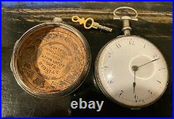 Pair Case Fusee Silver Pocket Watch