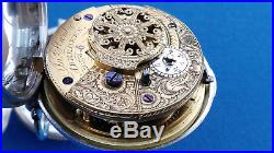 Pair Cased Pocket Watch Verge Fusee J. Hardy 1860 Montre Coq Spindeluhr