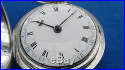 Pair Cased Pocket Watch Verge Fusee London 1800 Montre Coq Spindeluhr
