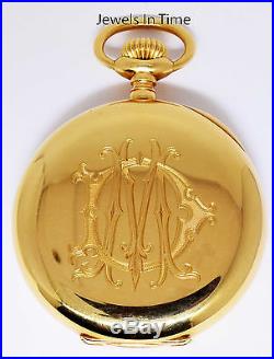 Patek Philippe Mens Antique Pocket Watch 18k Yellow Gold + Original Case