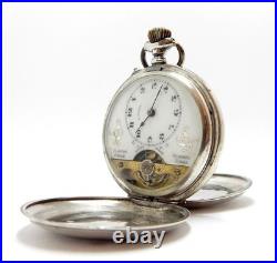 Pocket Watch 8 JOURS Pocket Hunter 8 Giorni 8 Days Case Silver 51mm Working