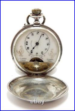 Pocket Watch 8 JOURS Pocket Hunter 8 Giorni 8 Days Case Silver 51mm Working