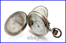 Pocket Watch 8 JOURS Pocket Hunter 8 Giorni 8 Days Case Silver 51mm Working