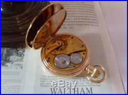 Pocket Watch Antique 1904 Waltham USA 7 Jewel 9ct Gold Filled Half Hunter Case