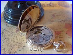 Pocket Watch Antique 1912 Swiss 7 Jewel Full Hunter 10ct Rose Gold /f Case Fwo