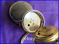 Pocket Watch Antique Silver Fusee Pair Case