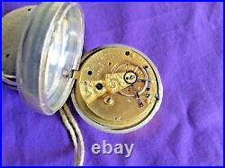 Pocket Watch Antique Silver Fusee Pair Case