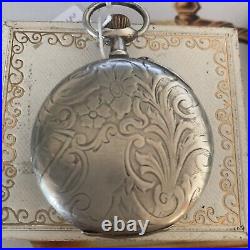 Pocket Watch Argentouomo Case Chiseled Time Machine 1800 Step-Down Nail, Antique