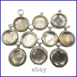 Pocket Watch Cases Lot of 10 Silveroide/Silverine Keywind for 18 Size Movements