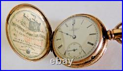 Pocket Watch Elgin 14k Stiffened Case Hunting Case with 1- 0.20ct Diamond