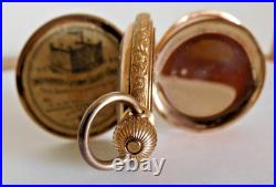 Pocket Watch Elgin 14k Stiffened Case Hunting Case with 1- 0.20ct Diamond