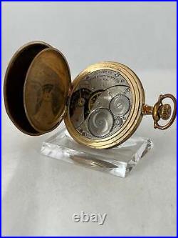 Pocket Watch Elgin Hand Wound Savonette With Decorated Case, Works