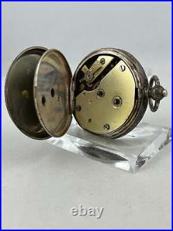 Pocket Watch Key Lift 0,800er Silver With Decorated Case, Works
