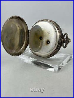 Pocket Watch Key Lift 0,800er Silver With Decorated Case, Works