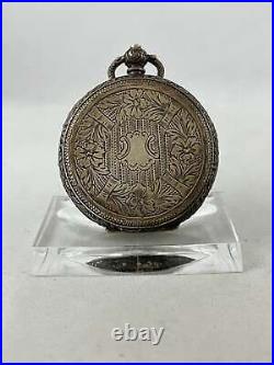 Pocket Watch Key Lift 0,800er Silver With Decorated Case, Works