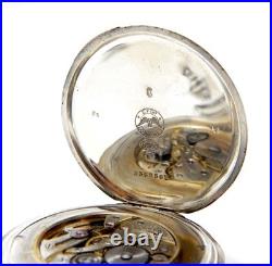 Pocket Watch LONGINES Case Silver 50mm With Silver Chatelaine Circa 1915 Working