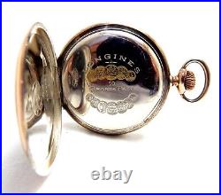 Pocket Watch LONGINES Dial Porcelain 1930c Case Gold Silver 50mm Not Working