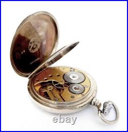 Pocket Watch LONGINES Dial Porcelain Cal. 19.75N Case Steel 51mm 1925c Working