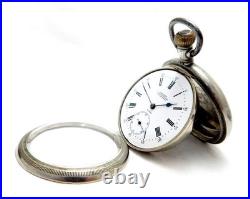 Pocket Watch LONGINES Dial Porcelain Cal. 19.95 Case Steel 53mm 1905c Working