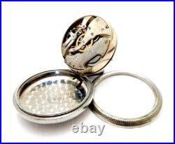 Pocket Watch LONGINES Dial Porcelain Cal. 19.95 Case Steel 53mm 1905c Working