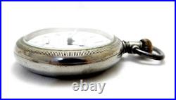 Pocket Watch LONGINES Dial Porcelain Cal. 19.95 Case Steel 53mm 1905c Working