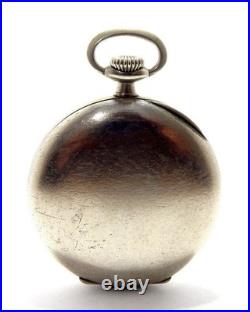 Pocket Watch LONGINES Dial Porcelain Open Face 47mm Case Steel 1925c Working