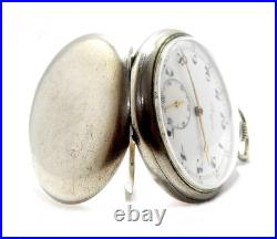 Pocket Watch LONGINES Dial Porcelain Open Face 47mm Case Steel 1925c Working