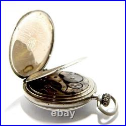 Pocket Watch LONGINES Dial Porcelain Open Face 47mm Case Steel 1925c Working