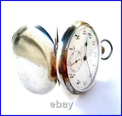 Pocket Watch LONGINES Hand Winding Dial Porcelain Case Steel 49mm Working 1910c