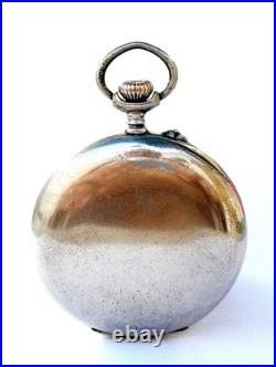 Pocket Watch LONGINES Hand Winding Dial Porcelain Case Steel 49mm Working 1910c