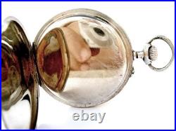 Pocket Watch LONGINES Hand Winding Dial Porcelain Case Steel 49mm Working 1910c