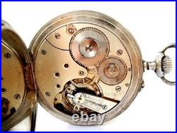 Pocket Watch LONGINES Hand Winding Dial Porcelain Case Steel 49mm Working 1910c