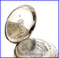 Pocket Watch LONGINES Hunter 6° Grands Prix Case Silver 50mm Circa 1915 Working