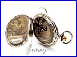 Pocket Watch LONGINES Hunter 6° Grands Prix Case Silver 50mm Circa 1915 Working