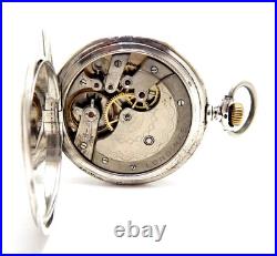 Pocket Watch LONGINES Hunter 6° Grands Prix Case Silver 50mm Circa 1915 Working