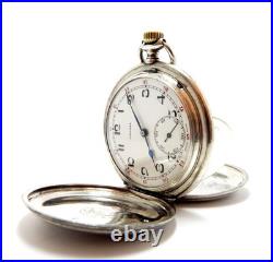 Pocket Watch LONGINES Hunter Cal 18.50 Case Silver 51mm Circa 1925 Working