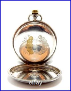 Pocket Watch LONGINES Hunter Cal 18.50 Case Silver 51mm Circa 1925 Working