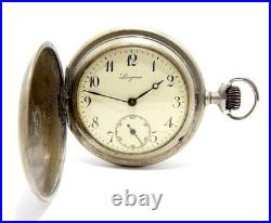 Pocket Watch LONGINES Hunter Cal 18.50 Case Steel 51mm Circa 1910 Working