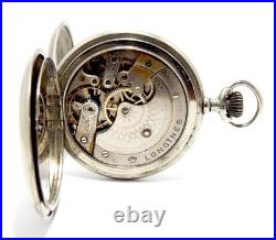 Pocket Watch LONGINES Hunter Cal 18.50 Case Steel 51mm Circa 1910 Working